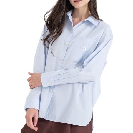 Chemises Bleu Femme Calvin Klein Jeans Poplin Relaxed