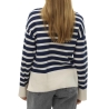 Pull Blanc/Marine Femme Vero Moda Fantastic Rollneck