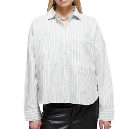 Chemise Blanches/Bleu Femme Vans Antica