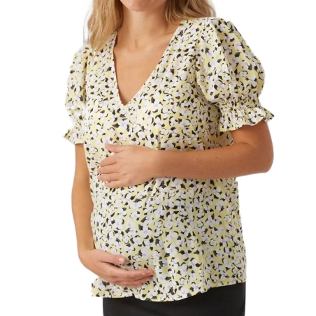Blouse Jaune/Blanc Femme Vero Moda Marternity Molea