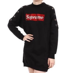 Robe Sweat Noire Femme Supreme Jessy0