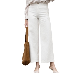 Jean Wide Blanc Femme Oraije Eleonorette