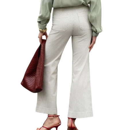 Jean Wide Blanc Femme Vert Oraije Victorine