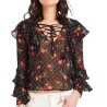 Blouse Noir à fleurs Femme Guess Rose