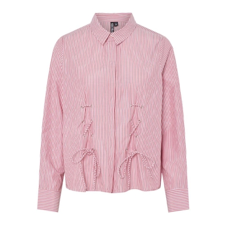 Chemise Rouge à Rayures Femme Pieces Fabriella