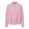 Chemise Rouge à Rayures Femme Pieces Fabriella