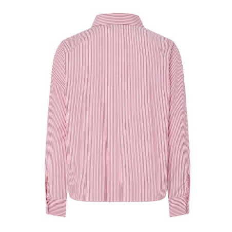 Chemise Rouge à Rayures Femme Pieces Fabriella