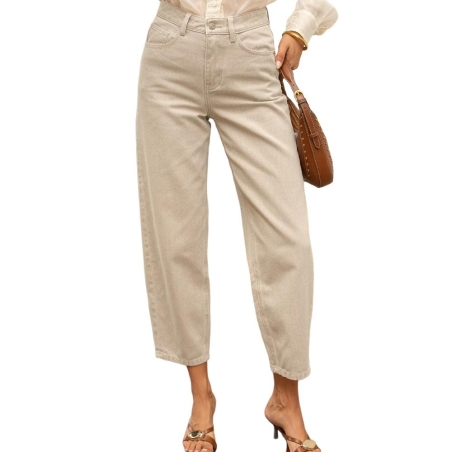 Jean Barrel Beige Femme Oraije Bony