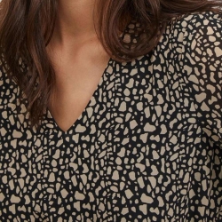 Robe Imprimée Noire Femme Vila Viadeline