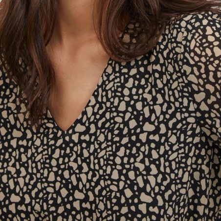 Robe Imprimée Noire Femme Vila Viadeline