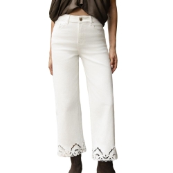 Jean Wide Blanc Femme Oraije Nola