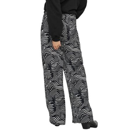 Pantalon Fluide Beige/Noir Femme JDY Debbie