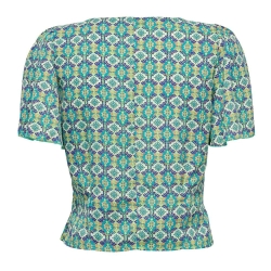 Blouse Verte/Blanche à Motifs Femme Only Alma