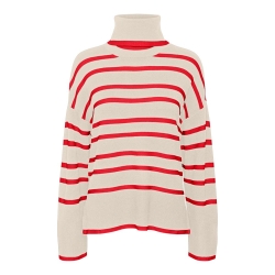 Pull Beige/Rouge Femme Vero Moda Saba