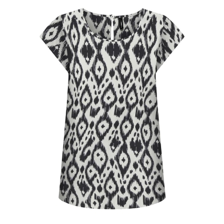 Blouse Blanche/Noir à motifs Femme Only Nova