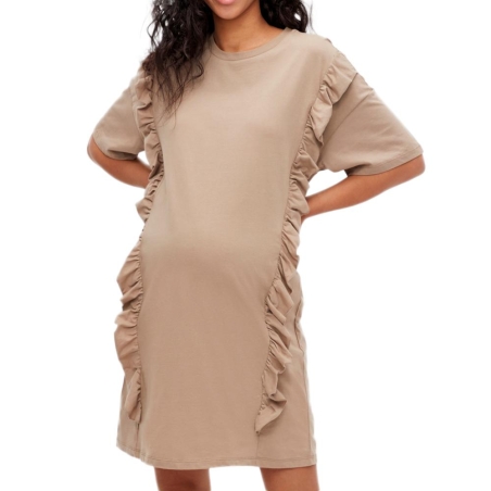 Robe de Grossesse Beige Femme Mamalicious Kaisy Vita
