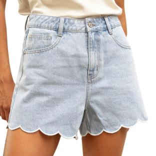 Short Bleu Femme Oraije Fleur