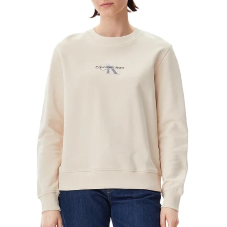 Sweat Écru Femme Calvin Klein Gradient Monologo