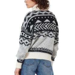 Pull Blanc/Noir Femme Noisy May Roll Neck