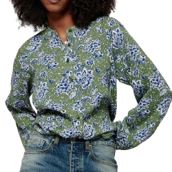 Chemise Verte/Bleu Femme Kaporal Khaki