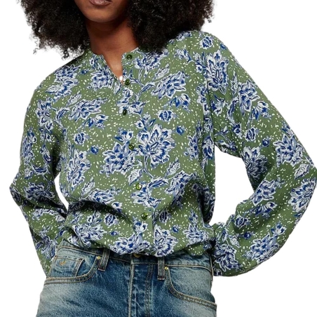 Chemise Verte/Bleu Femme Kaporal Khaki