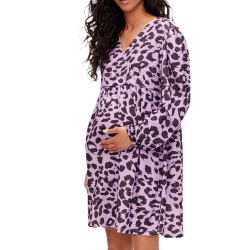 Robe D'allaitement Noire/Violette Femme Mamalicious Tess