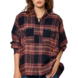 Chemise à Carreaux Marine/Rose Femme Kaporal STORM