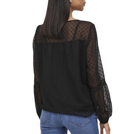 Blouse Noire Femme Vila Viedee