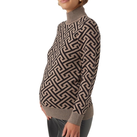 Pull de Grossesse Marron/Noir Femme Vero Moda Marternity Maria