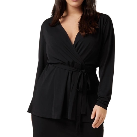 Blouse Noire Femme Vila Evoked Borneo