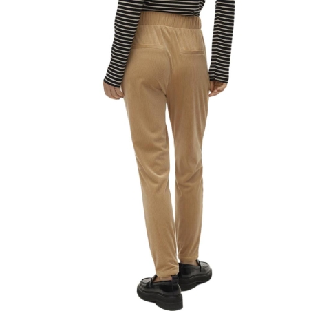 Pantalon fluide Velours Camel Femme Vero Moda Lea