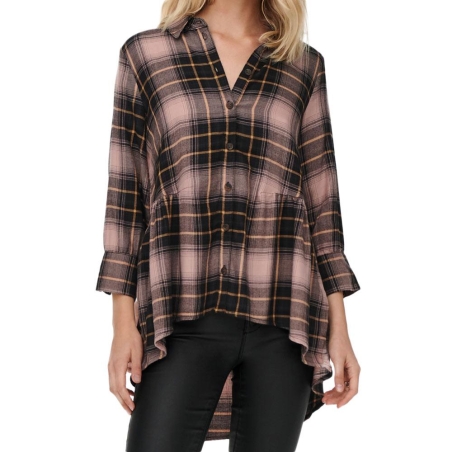 Chemise à Carreaux Rose/Noir Femme Only Canberra
