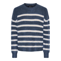 Pull Bleu/Blanc Femme Pieces Klaras