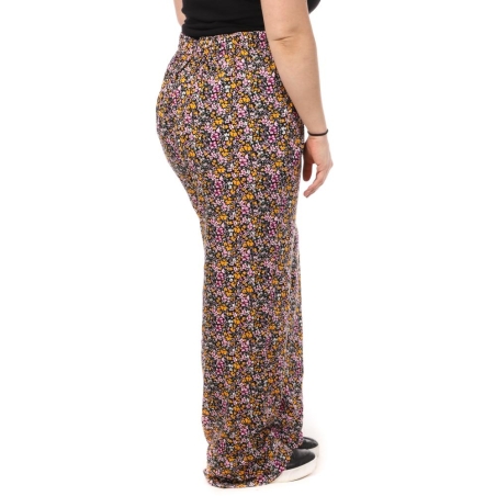 Pantalon Noir/Rose/Orange à Motifs Femme Vero Moda Curve Easy Hw Wide