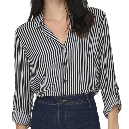 Chemise à Rayures Blanc/Marine Femme JDY Laurel