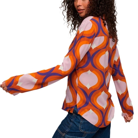 Chemise Orange/Rose à Motifs Femme Superdry 70s Print