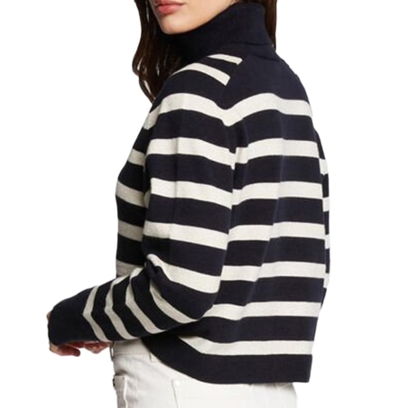 Pull Marine/Ivoire Femme Morgan MLAGON