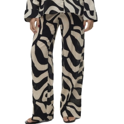 Pantalon fluide Noir/Beige Femme Vero Moda Gnete