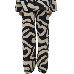 Pantalon fluide Noir/Beige Femme Vero Moda Gnete