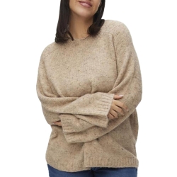 Pull en Maille Beige Femme Vero Moda Curve Cingrid