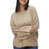 Pull en Maille Beige Femme Vero Moda Curve Cingrid