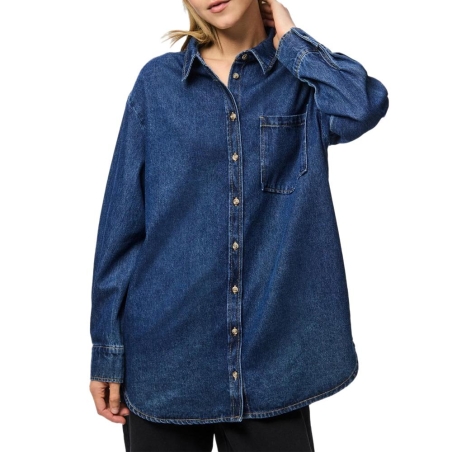 Chemise Bleu Foncé Femme Pieces Maisie