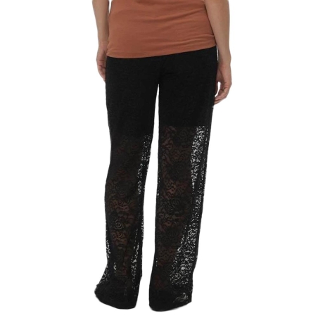 Pantalon en Dentelle Noir Femme Mamalicious Barbara
