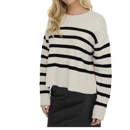Pull Ecru Rayures Femme Only Lelly