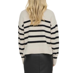 Pull Ecru Rayures Femme Only Lelly