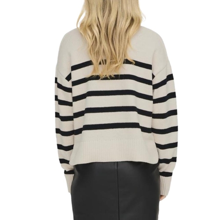 Pull Ecru Rayures Femme Only Lelly
