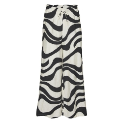 Pantalon fluide Beige/Noir Femme Vero Moda Lea
