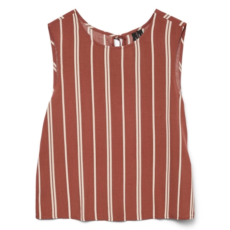 Blouse Blanc/Rouge Femme Vero Moda Christina Stripe