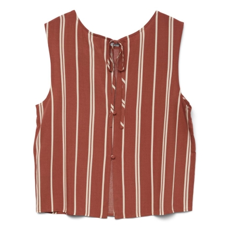 Blouse Blanc/Rouge Femme Vero Moda Christina Stripe