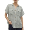 Chemise Blanche/Verte Femme Vero Moda Bumpy 10310139